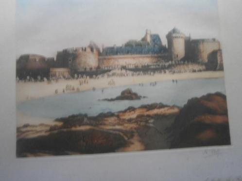 ST. Malo, Chateau de La Duchesse arne van Francis Roth, Antiek en Kunst, Kunst | Etsen en Gravures, Ophalen