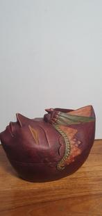 Topeng batik masker in de vorm van een doos., Antiek en Kunst, Ophalen of Verzenden