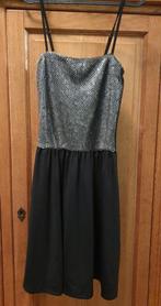 Leuk feest jurkje met pailletten glitter zilver - maat M, Maat 38/40 (M), Zwart, Nieuw, Ophalen of Verzenden