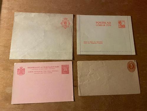 Nederlands Indie 4 oude onbeschreven briefkaarten enveloppe, Postzegels en Munten, Brieven en Enveloppen | Buitenland, Envelop