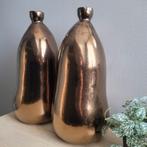 2 grote koperkleurige vazen, Overige kleuren, Aardewerk of Porselein, Ophalen of Verzenden, Zo goed als nieuw