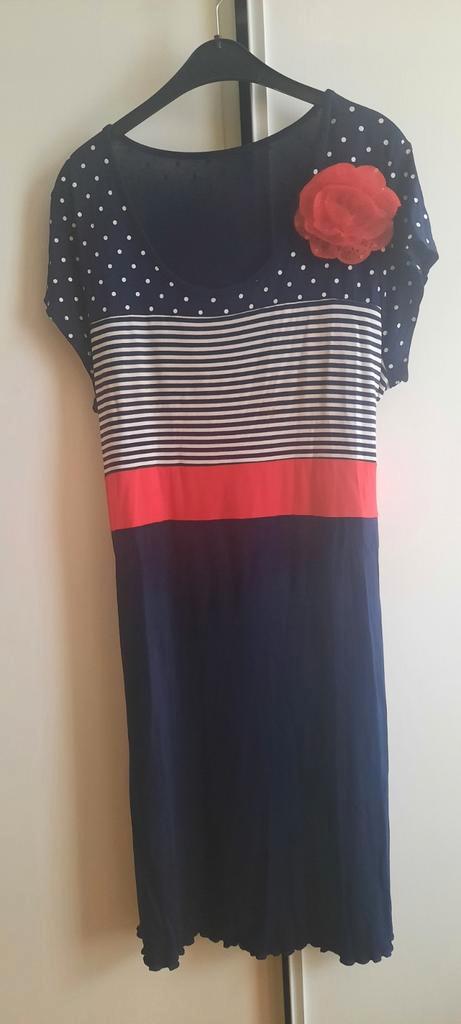 Soepel zomerjurkje maat 42-44, Kleding | Dames, Jurken, Zo goed als nieuw, Maat 42/44 (L), Blauw, Onder de knie, Ophalen of Verzenden