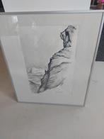 Tekening in lijst, Ophalen, Tekening, Zo goed als nieuw, 75 cm of meer