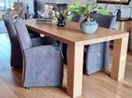 4 grijze eetkamerstoelen met wieltjes, Ophalen, Zo goed als nieuw, Grijs, Vier