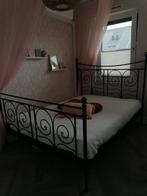 Mooi gietijzeren bed, Huis en Inrichting, Slaapkamer | Bedden, Ophalen, Zwart, Zo goed als nieuw, Twijfelaar
