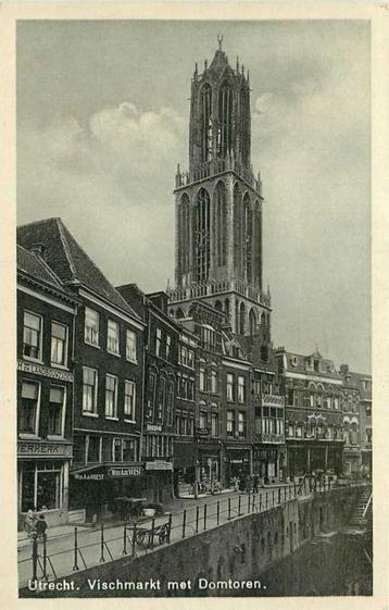 (300-123-009) Utrecht Vischmarkt met Domtoren beschikbaar voor biedingen