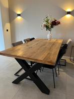 Eettafel stalen poten (Loods5), Ophalen, 50 tot 100 cm, Vijf personen of meer, 150 tot 200 cm