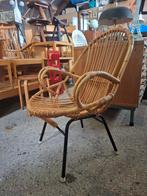 Vintage stoel Rohé Noordwolde fauteuil rieten bamboe stoel, Ophalen, Gebruikt