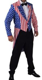 Leuk rood/wit/blauw USA/AMERIKA/AMERICAN slipjas, Ophalen, Carnaval, Kleding, Gedragen