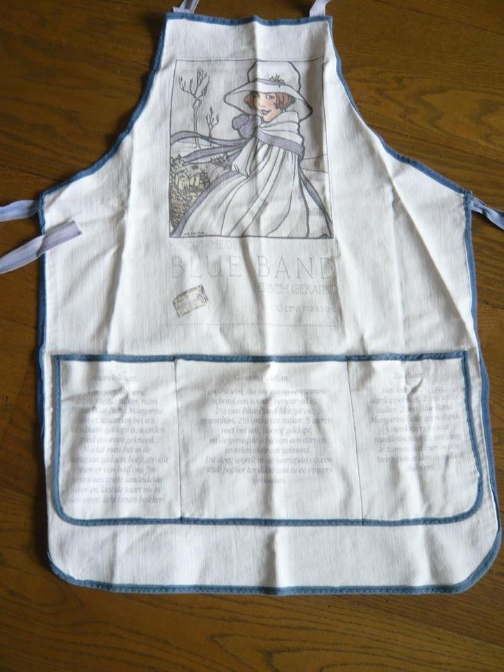 Katoenen schort van Blue Band, met taartrecepten, Verzamelen, Merken en Reclamevoorwerpen, Gebruikt, Overige typen, Ophalen of Verzenden