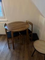Gezellige eethoek met ronde tafel incl 2 stoelen, Ophalen, Gebruikt, 50 tot 100 cm, Rond