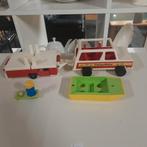 Vintage Fisher Price Auto met vouwwagen en boot, Ophalen of Verzenden, Gebruikt