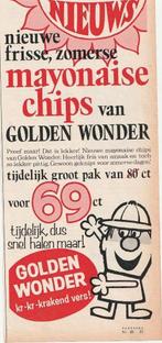 Retro reclame 1969 Golden Wonder chips mayonaise smaakje, Verzamelen, Verzenden, Overige typen