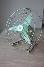 Vintage mintgroene ventilator, Tafelventilator, Gebruikt, Ophalen of Verzenden