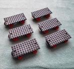 Lego trein blauwe rails wagon onderstellen kort model., Ophalen of Verzenden, Gebruikt, Losse stenen, Lego