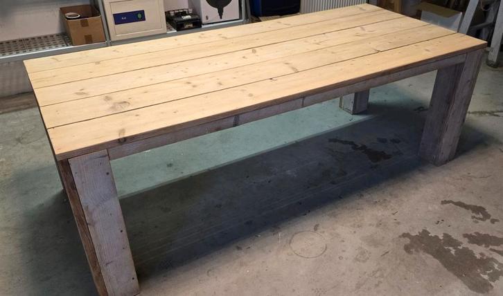Robuuste Eettafel van Steigerhout, Huis en Inrichting, Tafels | Eettafels, Gebruikt, 50 tot 100 cm, 200 cm of meer, Rechthoekig