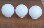 Wit glazen bollen, Gebruikt, Rond, Ophalen of Verzenden, Minder dan 25 cm