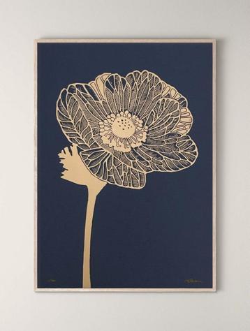 Lino Monika Petersen Anemone indigo gold beschikbaar voor biedingen
