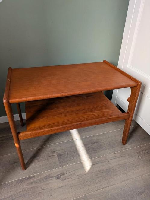 Vintage teak hout salontafel/ sidetable, Huis en Inrichting, Tafels | Sidetables, Zo goed als nieuw, 25 tot 50 cm, 50 tot 100 cm