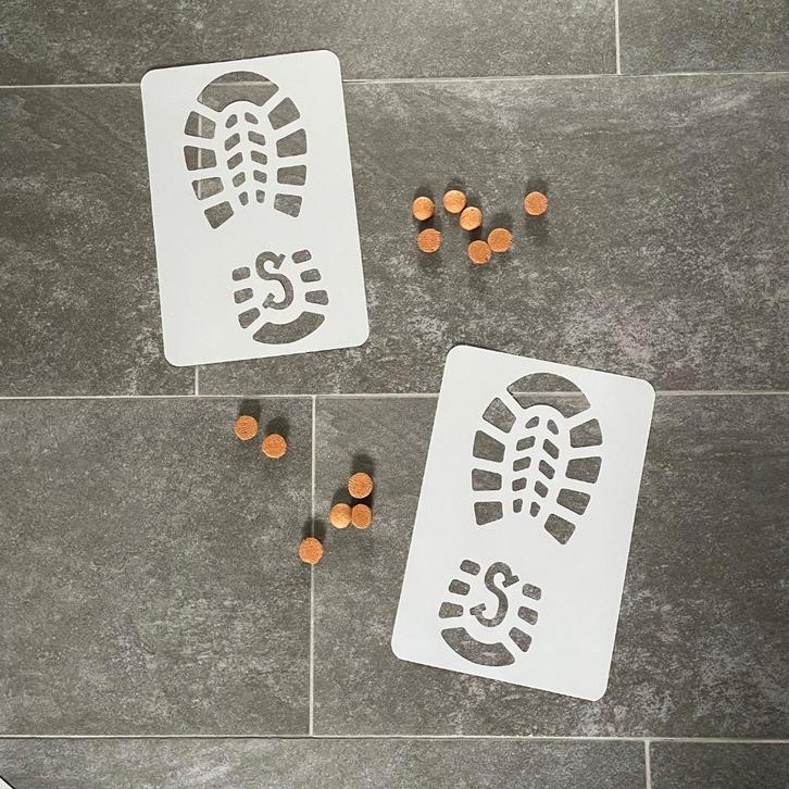 schoenafdruk sjabloon sint sinterklaas voetafdruk set van 2, Diversen, Sinterklaas, Nieuw, Ophalen of Verzenden