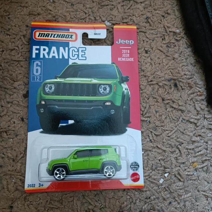 Matchbox Jeep Renegade France 2019 groen nieuw, Hobby en Vrije tijd, Modelauto's | Overige schalen, Nieuw, Auto, Ophalen of Verzenden