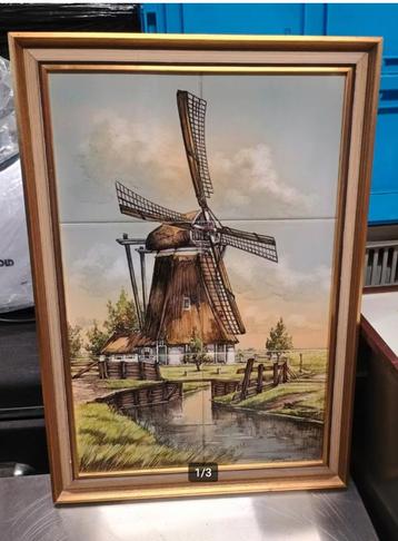 Tegeltableau P. Francken landschap decor met molen beschikbaar voor biedingen