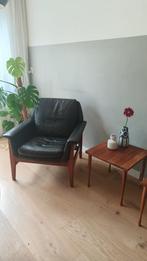 Vintage Deens design leren Fauteuil •Arne Vodder•, Ophalen, Minder dan 50 cm, Zo goed als nieuw, Deens design