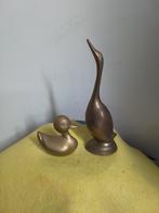 7974) 2 messing  eenden  grootste  21cm, Verzamelen, Ophalen of Verzenden, Zo goed als nieuw, Dier