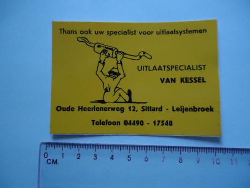 sticker Van Kessel Leijenbroek auto garage uitlaat retro, Verzamelen, Stickers, Zo goed als nieuw, Overige typen, Verzenden