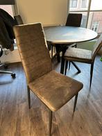 Eetkamer stoelen antraciet (4stuks) Rowin Leen Bakker, Ophalen, Zo goed als nieuw, Vier, Stof
