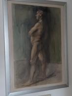 Mooie grote oude  aquarel naakt, Ophalen