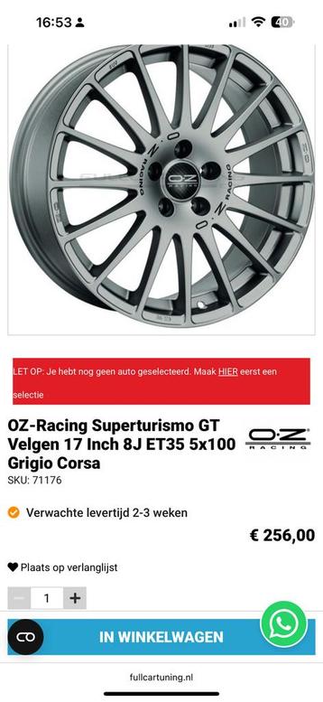 O.z racing velgen 205/45/R16 beschikbaar voor biedingen