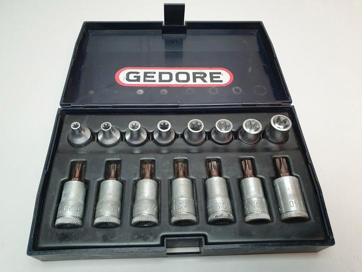 Gedore torx en etorx doppenset met 3/8" opname, Auto diversen, Autogereedschap, Gebruikt, Ophalen of Verzenden
