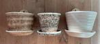 3 vintage wandhangers bloempot, Rond, Ophalen of Verzenden, Zo goed als nieuw, Aardewerk