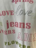 BASLER top shirt wit met pastelroze en groen 42, Verzenden, Wit, Zo goed als nieuw, Korte mouw