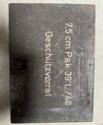 WW2 Duitse houten kist 7,5cm Pak 39 Geschützvorrat, Ophalen of Verzenden, Overige soorten, Duitsland, Kist of Geocache