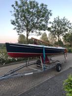 valk zeilboot donkerblauw helemaal compleet, Watersport en Boten, Open zeilboten, Ophalen, Gebruikt, 3 tot 6 meter, Buitenboordmotor