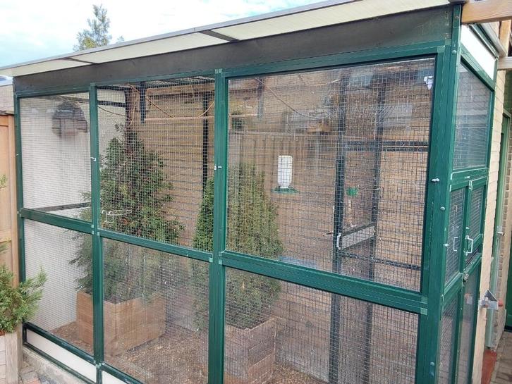 Volière, Dieren en Toebehoren, Vogels | Hokken en Kooien, Zo goed als nieuw, Volière, Aluminium, Ophalen