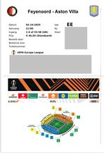 1 Ticket Feyenoord - Aston Villa vak EE, Tickets en Kaartjes, Eén persoon