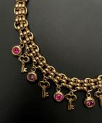 Chooker ketting met sleuteltjes, Verzenden, Zo goed als nieuw, Goud, Met strass