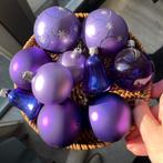 Lila kerstballen klokjes transparant paarse set, Ophalen of Verzenden, Gebruikt