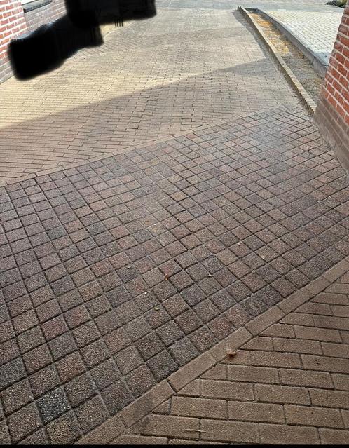 +-55 m2! Mooie bestrating met palissades, Tuin en Terras, Tegels en Klinkers, Zo goed als nieuw, Klinkers, Beton, 10 m² of meer