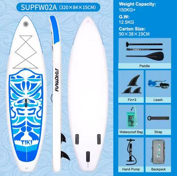 NIEUW! Opblaasbare Funwater sup 150 kg incl. accessoires set beschikbaar voor biedingen