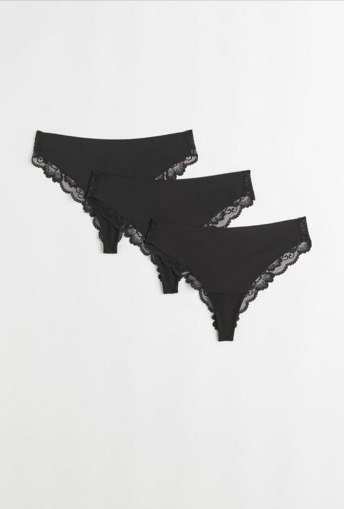 Nieuw 3 pack brazilians dames zwart met kant  maat S, Kleding | Dames, Ondergoed en Lingerie, Slip, Zwart, Ophalen of Verzenden