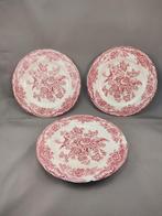 Engels servies rood, 7 gebaksbordjes., Antiek en Kunst, Ophalen of Verzenden