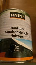 3 Blikken Finess Houtteer Zwart - Nieuw, Doe-het-zelf en Verbouw, Verf, Beits en Lak, Ophalen, Zwart, Nieuw, Beits