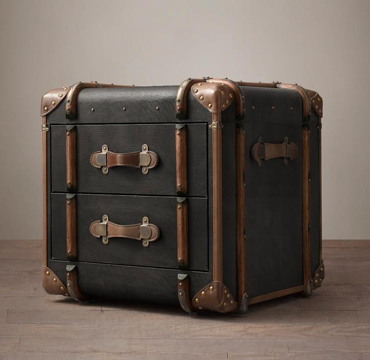 Aviator Trunk 2 ladekast - nieuw 60%+ korting! dit weekend!, Huis en Inrichting, Tafels | Bijzettafels, Nieuw, Vierkant, 45 tot 60 cm