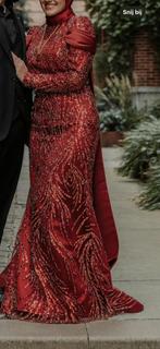 Abiye Gelegenheidsjurk, Maat 38/40 (M), Ophalen of Verzenden, Zo goed als nieuw, Rood