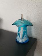 Mary Gregory blauw vaasje, Antiek en Kunst, Antiek | Glas en Kristal, Ophalen of Verzenden