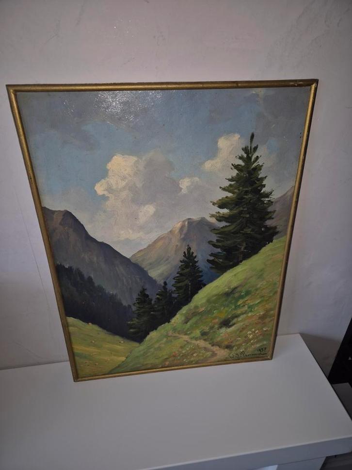 J.W. Pasman (1905-1984) Landschap - Leidse School, Antiek en Kunst, Kunst | Schilderijen | Klassiek, Ophalen of Verzenden